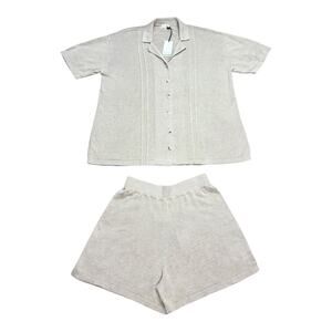 Arcaa Movement NWT Linen Darcy Oversized Shirt & Shorts Set Taupe Small